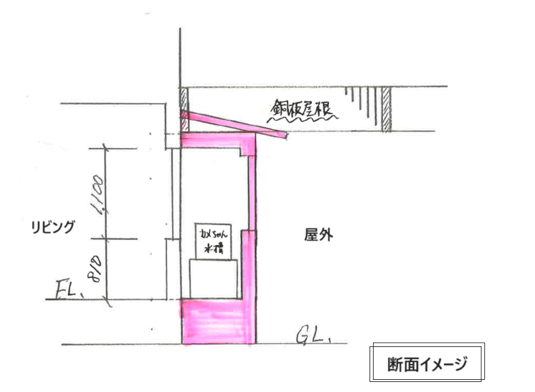 増築断面計画図